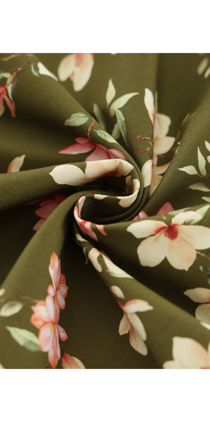PREORDER - Mollie Green Magnolia Shirt Dress - Expected dispatch 1st of July