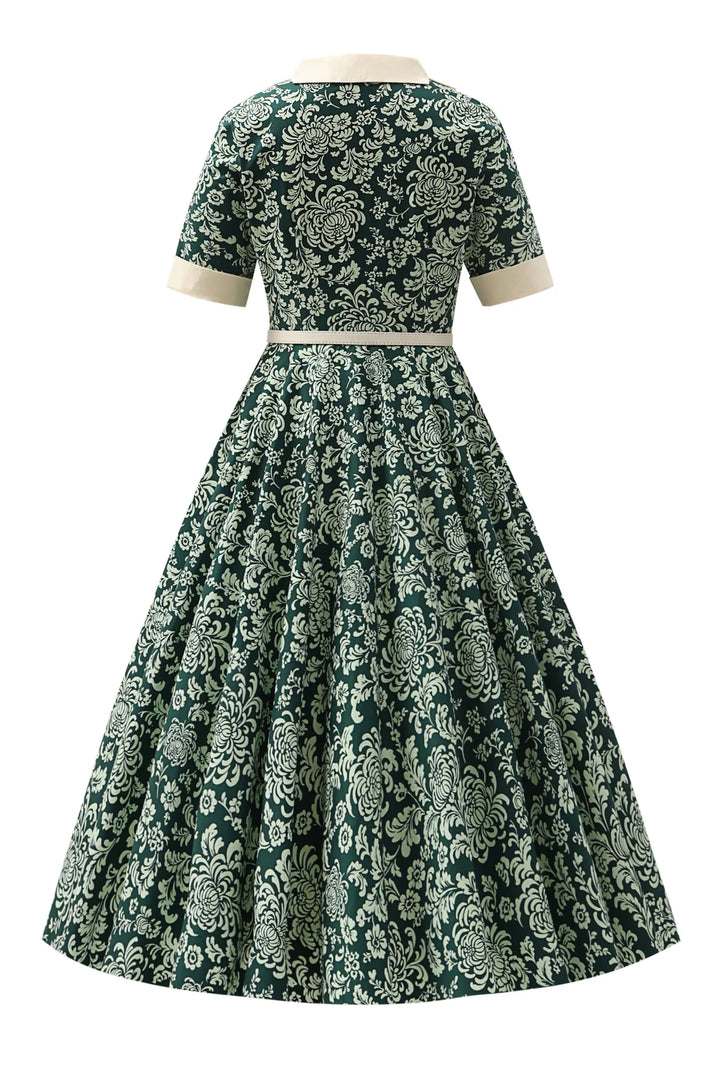 PREORDER - Mollie Green Victorian Floral Shirt Dress - Expected dispatch 1st of September