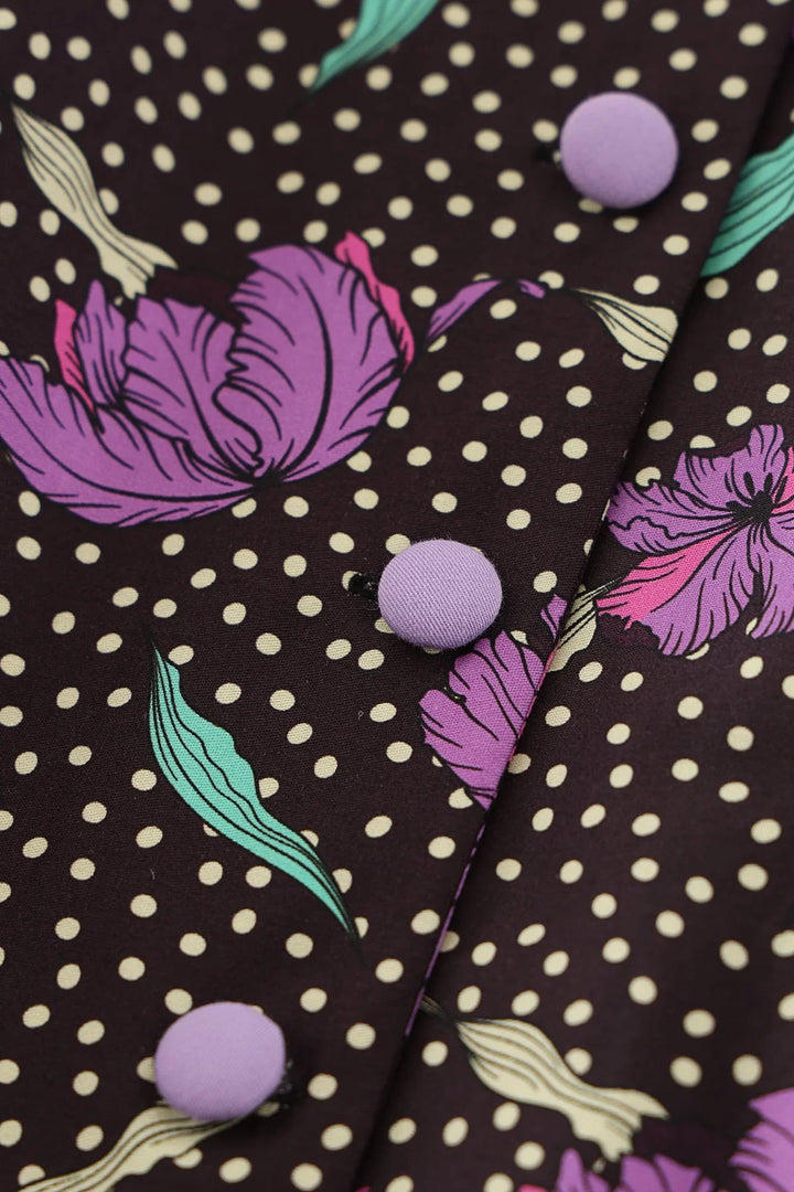 PREORDER - Mollie Purple Floral Shirt Dress - Expected dispatch 1st September