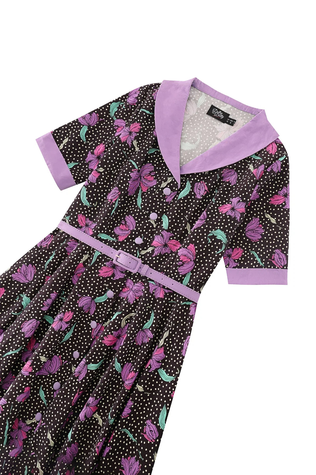 PREORDER - Mollie Purple Floral Shirt Dress - Expected dispatch 1st September