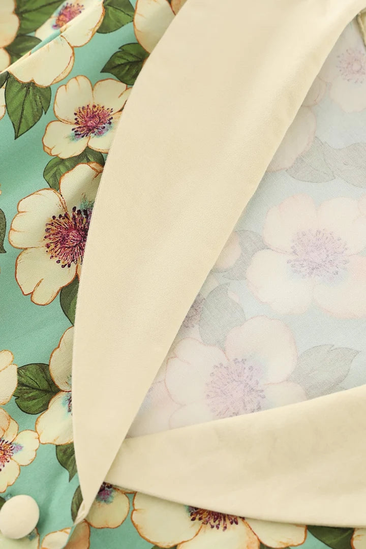 PREORDER - Mollie Teal Floral Shirt Dress - Expected dispatch 1st September
