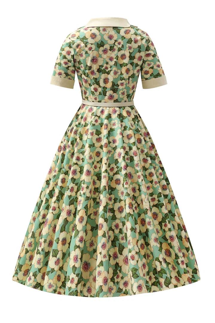 PREORDER - Mollie Teal Floral Shirt Dress - Expected dispatch 1st September
