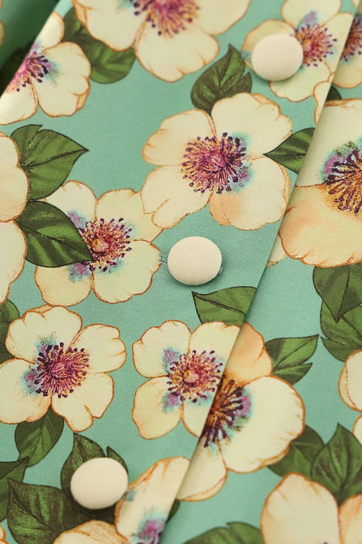 PREORDER - Mollie Teal Floral Shirt Dress - Expected dispatch 1st September
