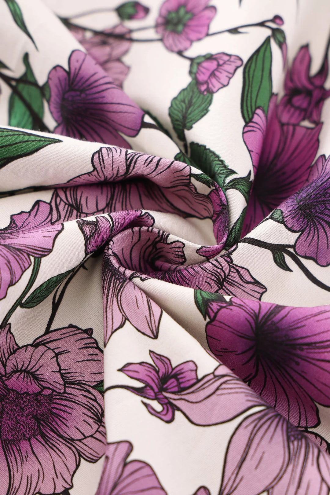 PREORDER - Mollie White Purple Anemone Shirt Dress - Expected dispatch 1st of July