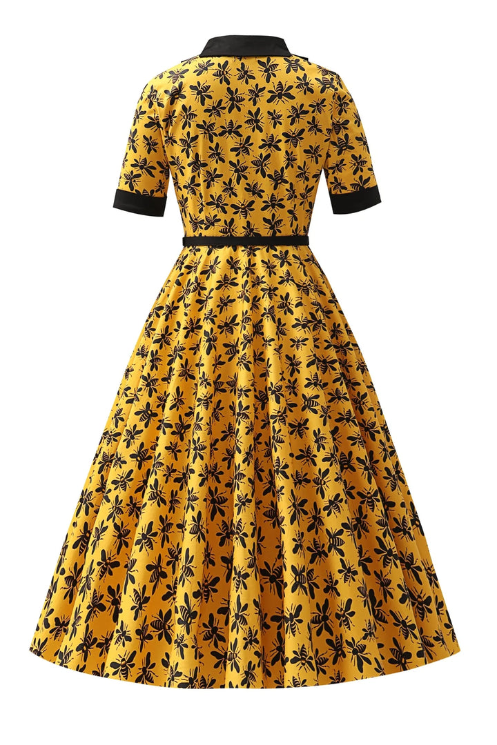 PREORDER - Mollie Yellow Bee Shirt Dress - Expected dispatch 1st of July