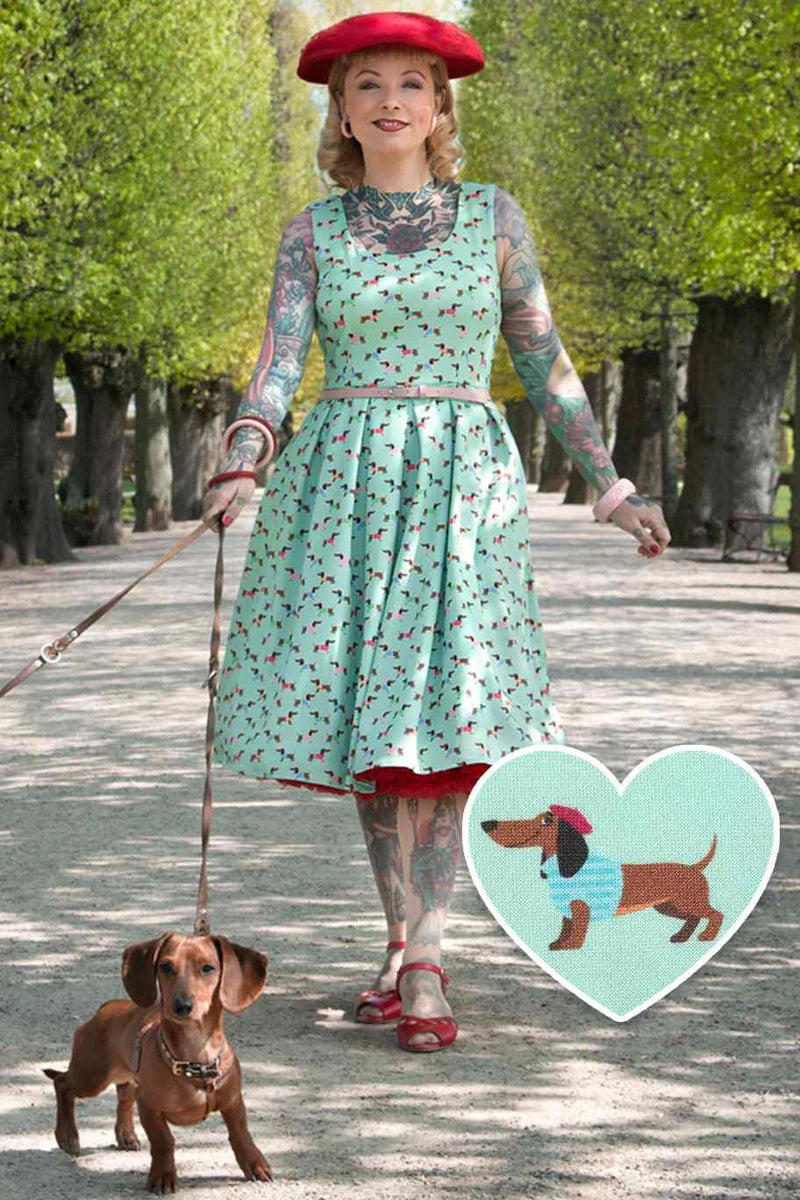 Amanda Picasso Sausage Dog Flared Dress - Preorder for dispatch 12th September