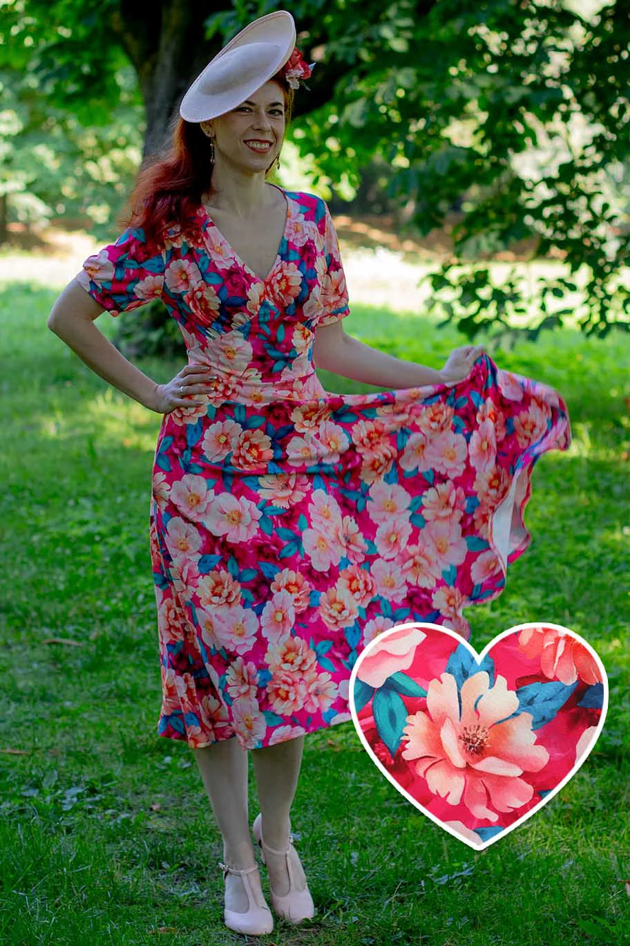 PREORDER - Julia Pink Magnolia Tea Dress - Estimated dispatch 18th of June