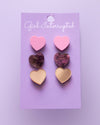 Pink and Gold Earrings - Trio