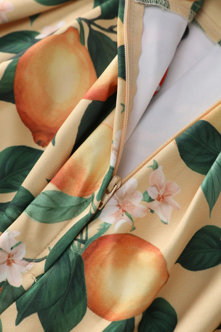 PRE-ORDER - Aisley Yellow Lemon Midi Skirt - Expected dispatch 1st of July