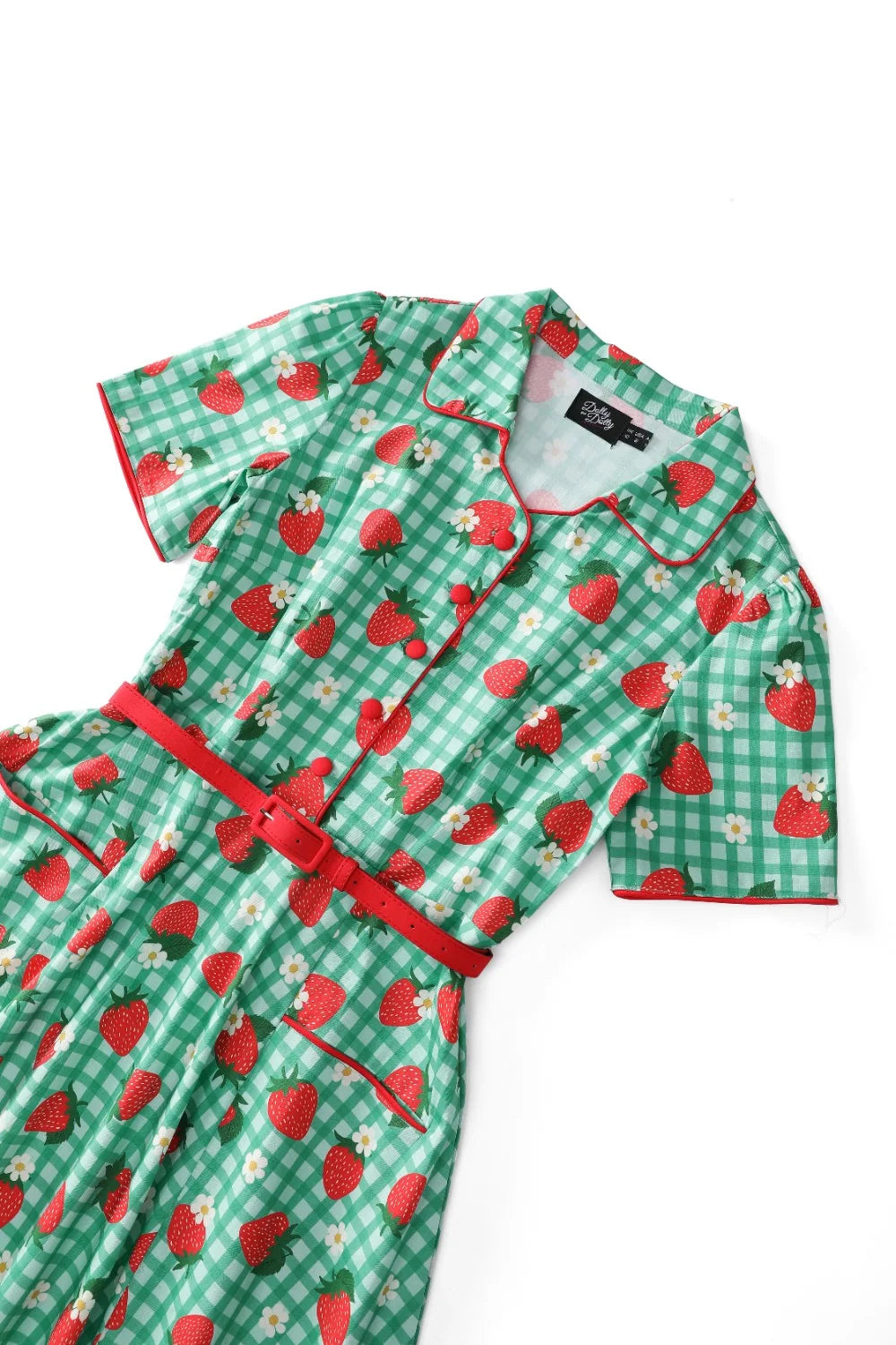 PREORDER - Penelope Strawberry Gingham Shirt Dress - Expected dispatch 10th of November