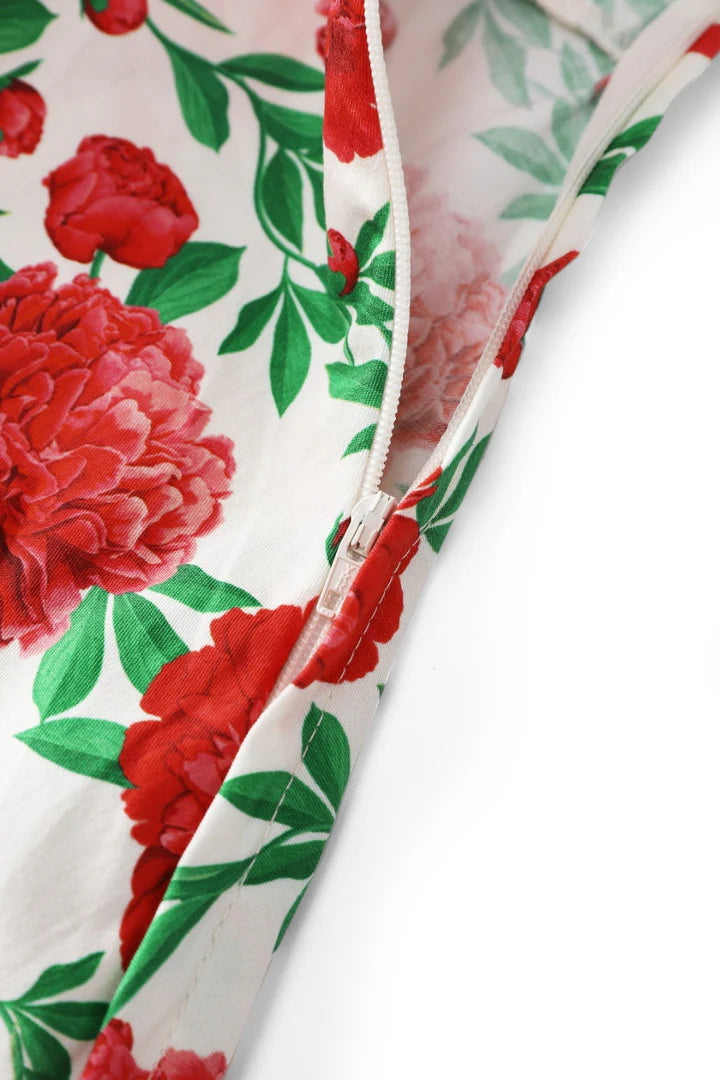 Mabel White Rose Shirt Dress