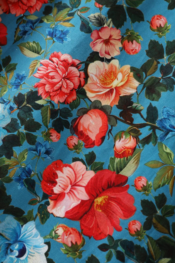 PREORDER - Mollie Blue Floral Shirt Dress - Expected dispatch 1st of September
