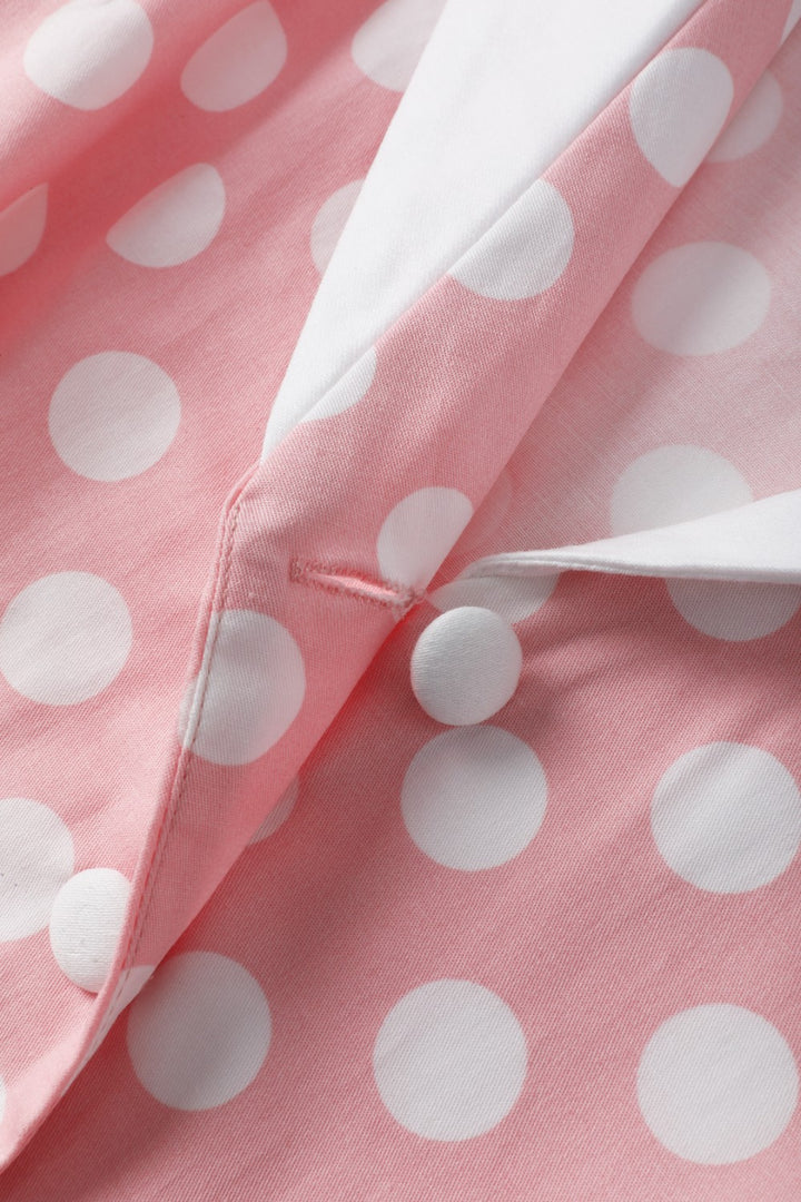 PREORDER - Mollie Light Pink Polka Dot Shirt Dress - Expected dispatch 3rd of June