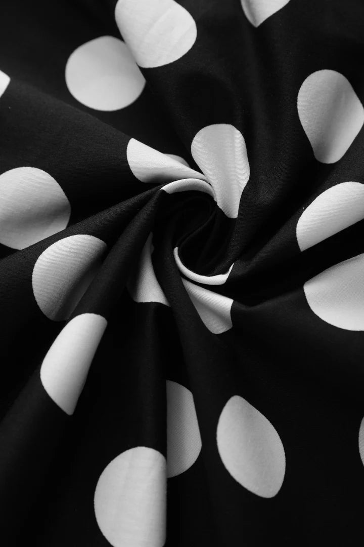 PREORDER - Helen Black Polka Dot Dress - Expected dispatch 10th of September