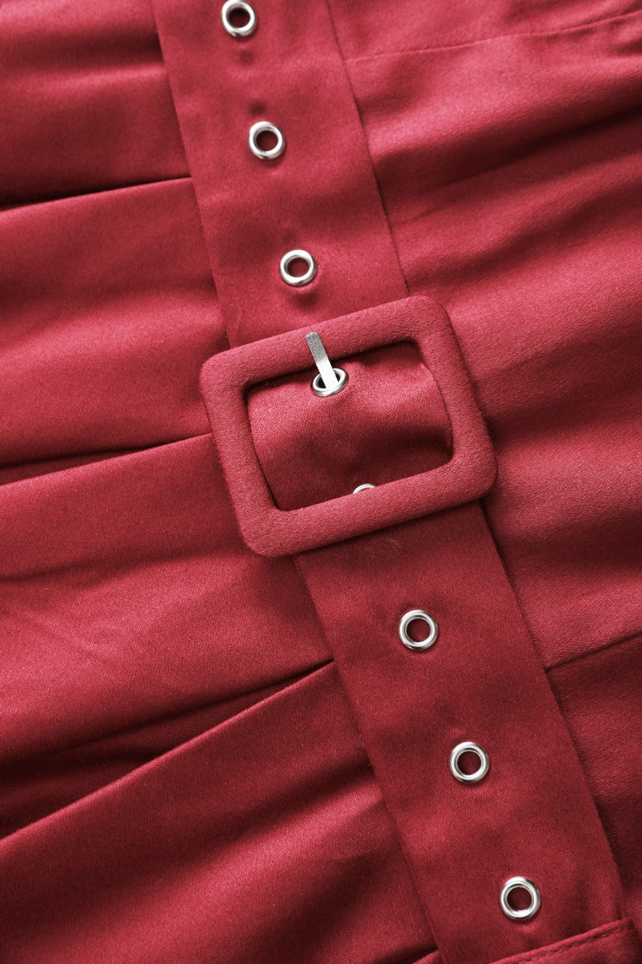 Helen Burgundy Dress