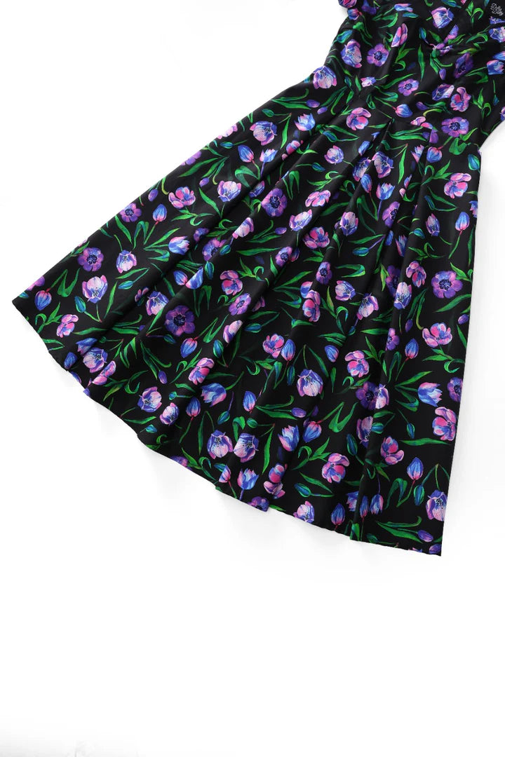 PREORDER - Lily Black Tulip Dress - Expected dispatch date of 6th of August