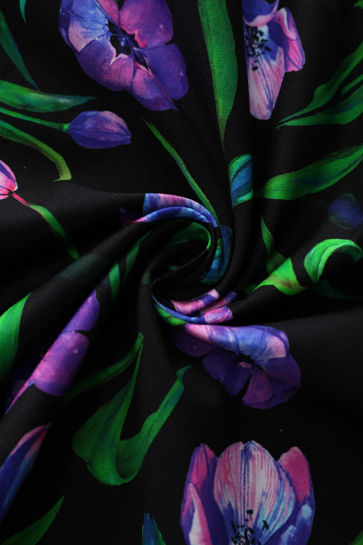 PREORDER - Lily Black Tulip Dress - Expected dispatch date of 6th of August