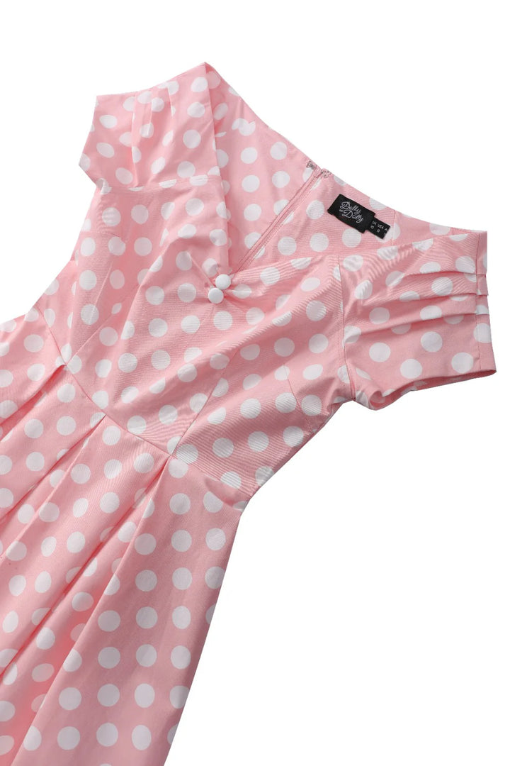 Lily Light Pink Polka Dot Dress