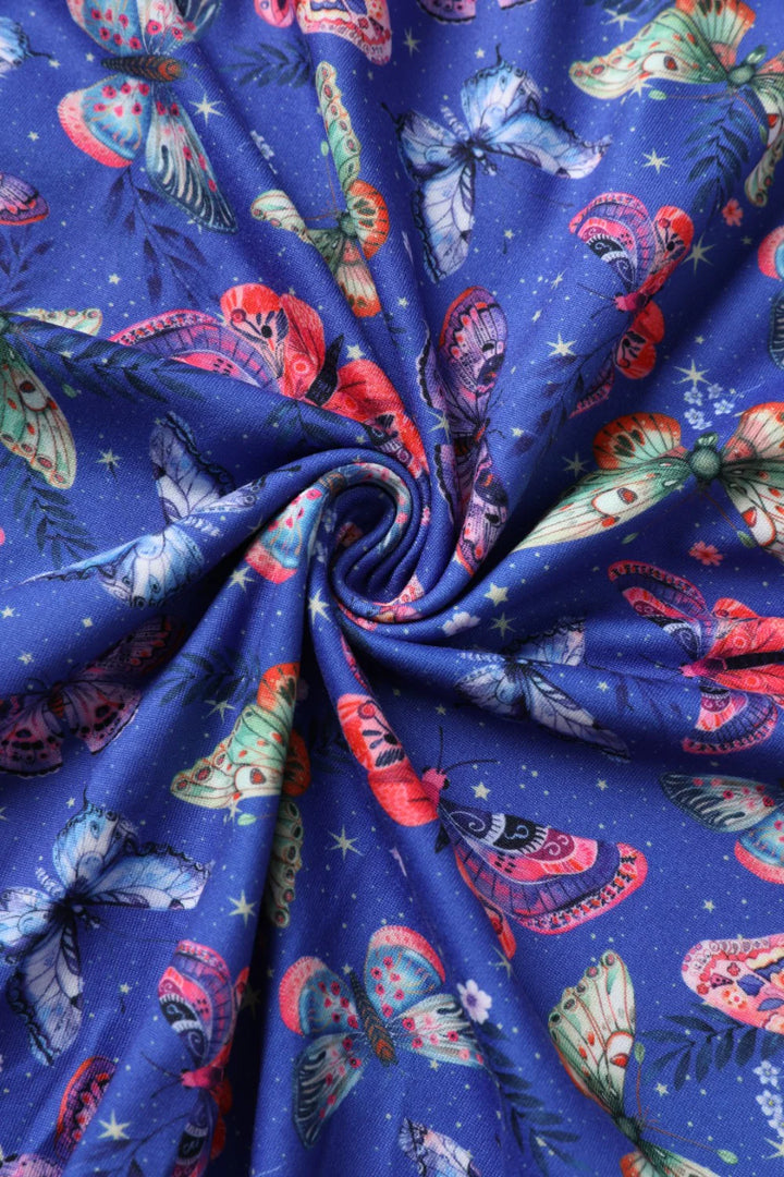 PREORDER - Julia Blue Butterfly Tea Dress - Estimated dispatch 18th of June
