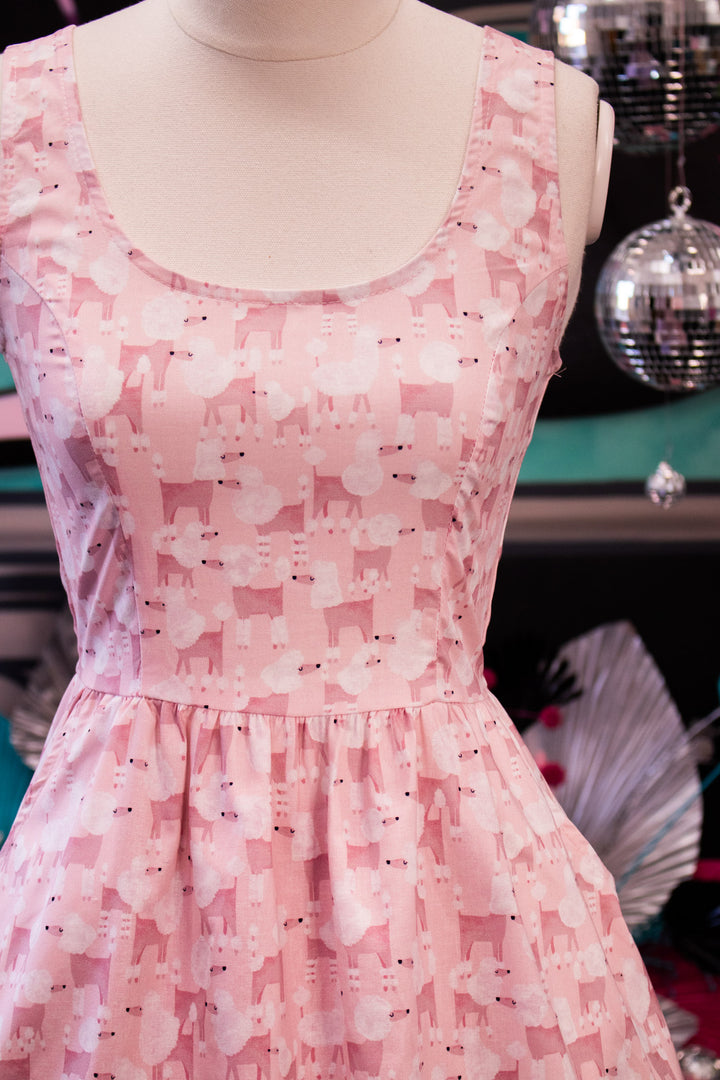 Pink Poodles Fit & Flare Dress