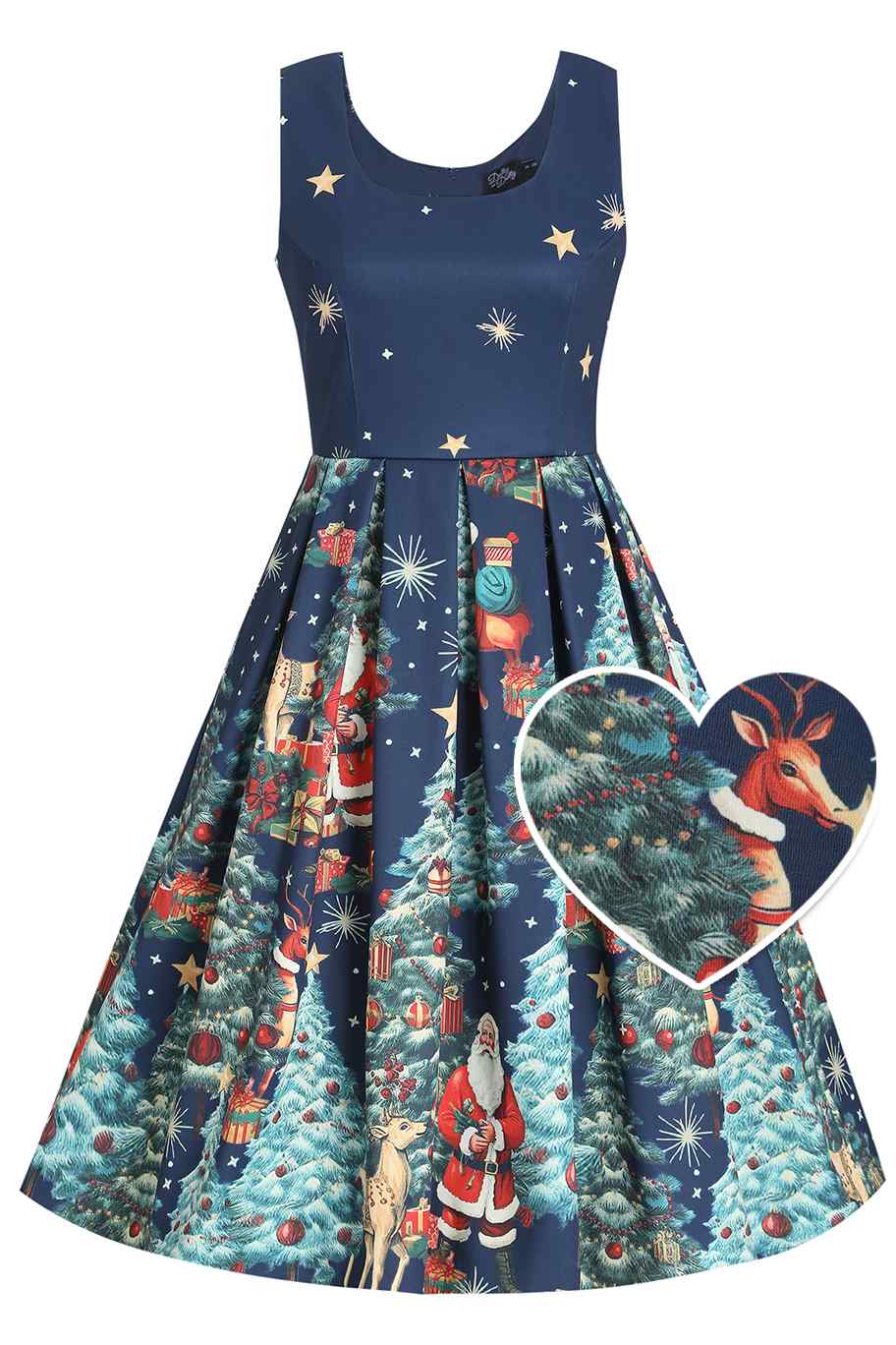 PREORDER - Amanda Dark Blue Christmas Santa Dress - Estimated dispatch 3rd of November
