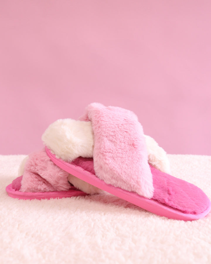 Pink Fluffy Slippers Size 40/41