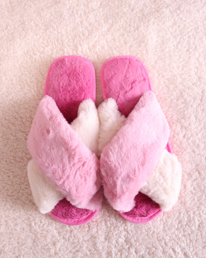 Pink Fluffy Slippers Size 40/41