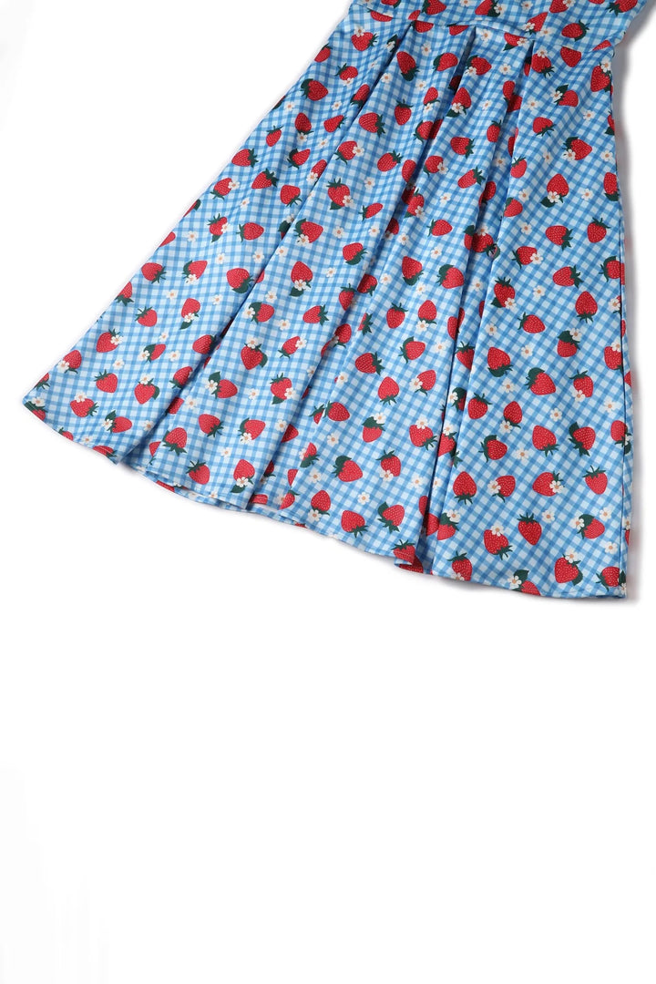 Lily Summer Strawberry Gingham Dress - Preorder for dispatch 12th September
