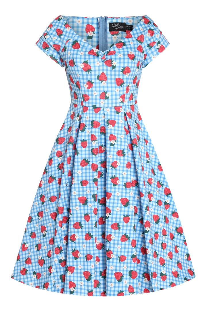 Lily Summer Strawberry Gingham Dress - Preorder for dispatch 12th September