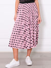 Polka Dot Pleated Skirt - Pink