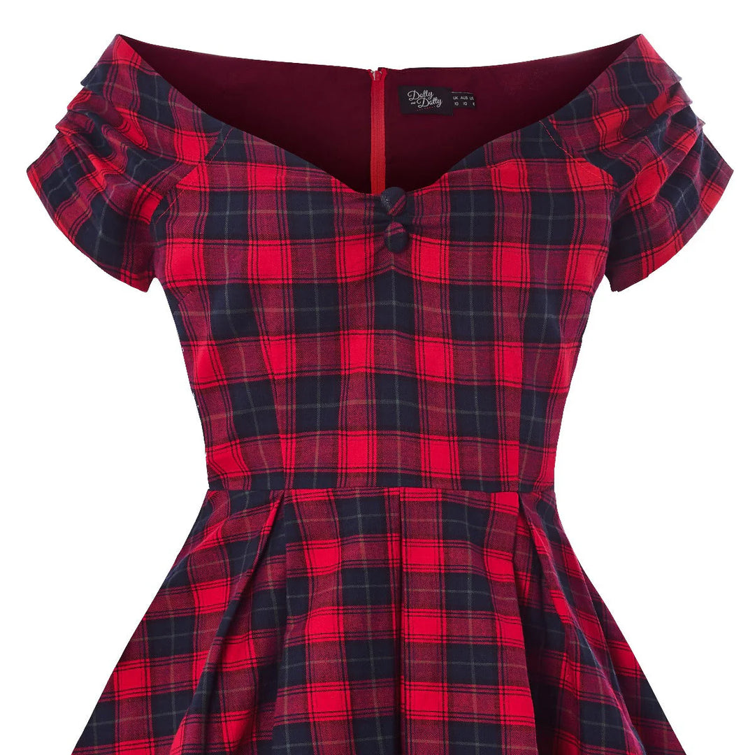 PREORDER - Lily Red Tartan Dress - Expected dispatch 22nd October