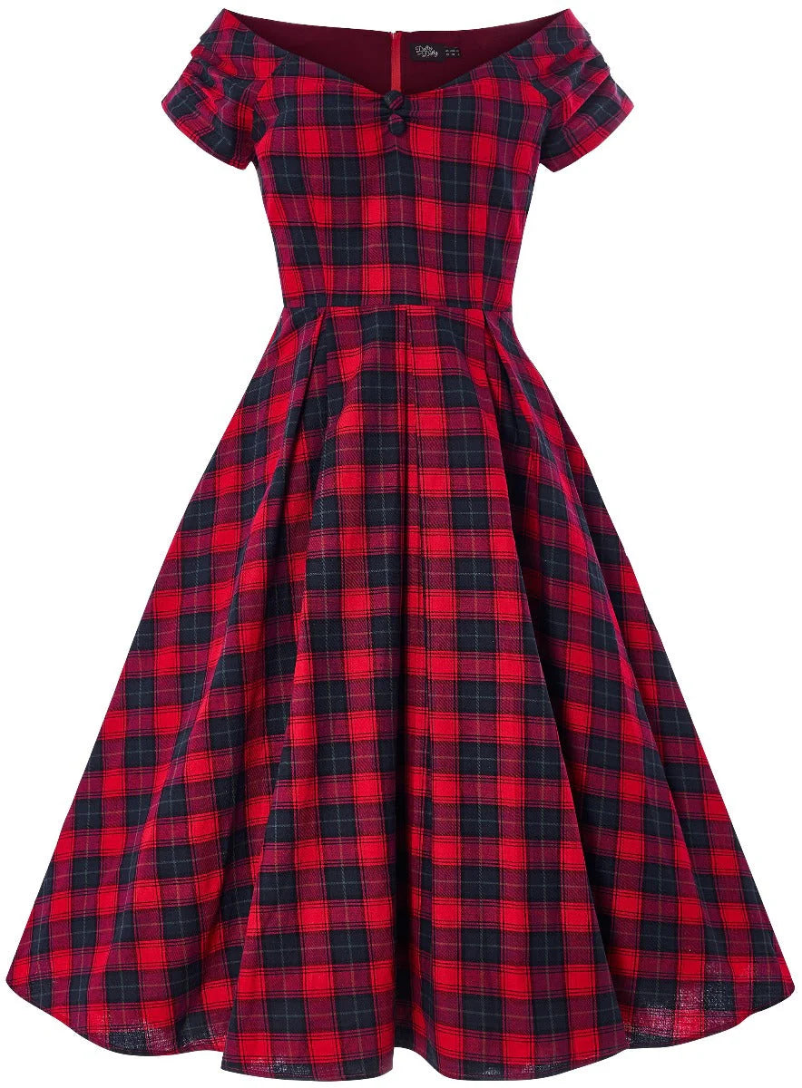 PREORDER - Lily Red Tartan Dress - Expected dispatch 22nd October