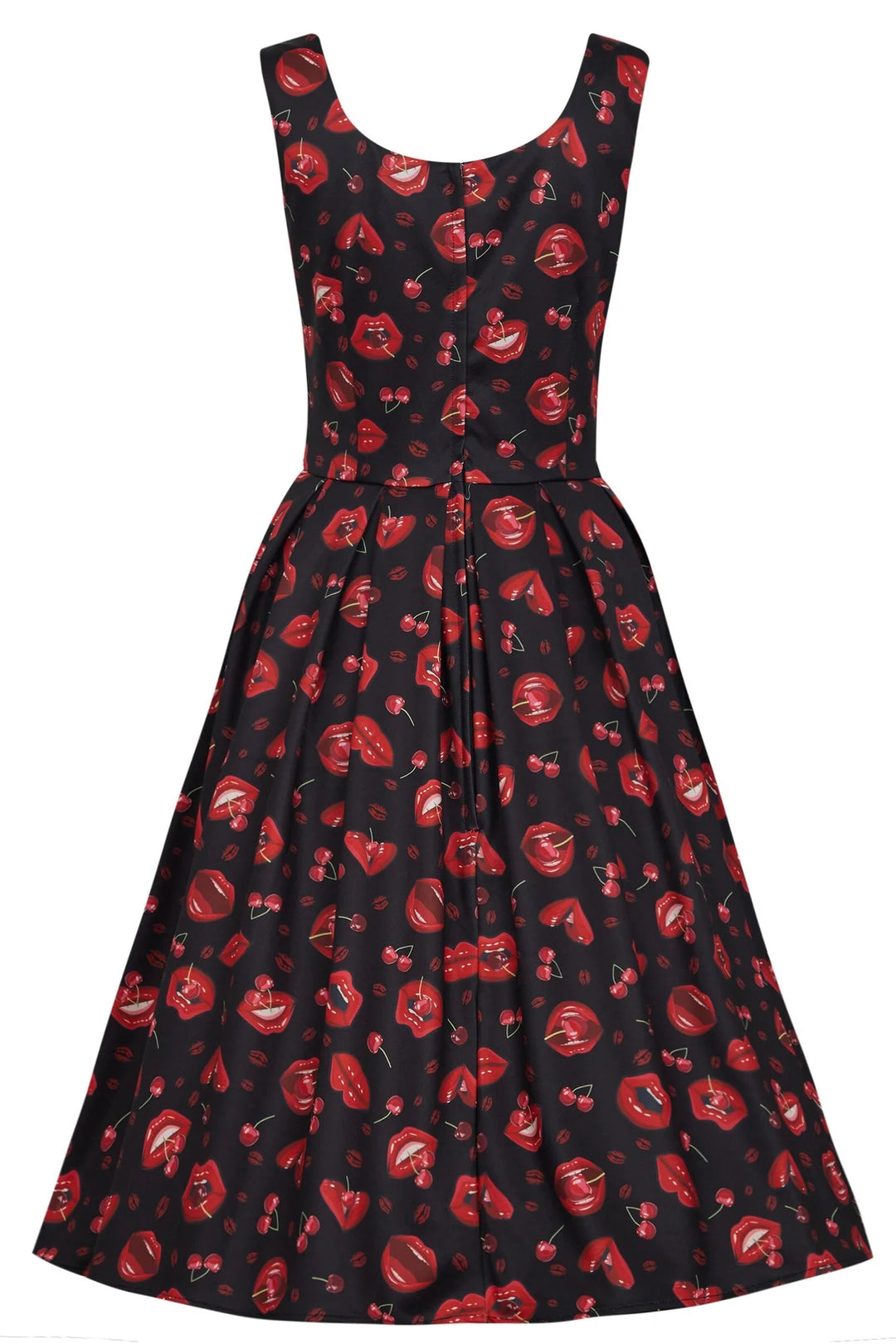 PREORDER - Amanda Pin up Lip & Cherry Dress - Estimated dispatch 28th of November
