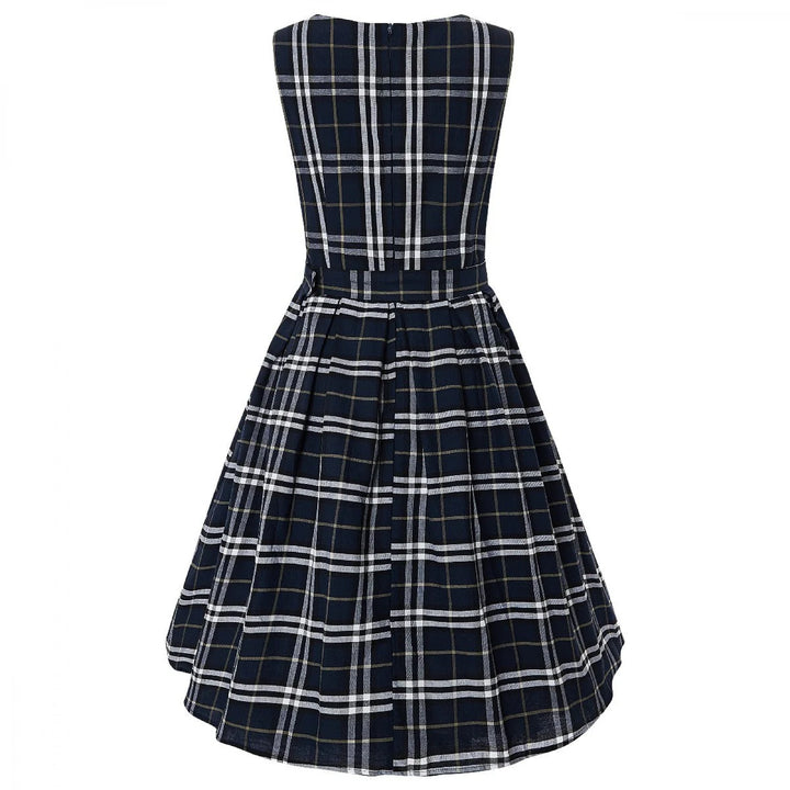 PREORDER - Annie Navy Blue Check Dress - Expected dispatch 22nd October