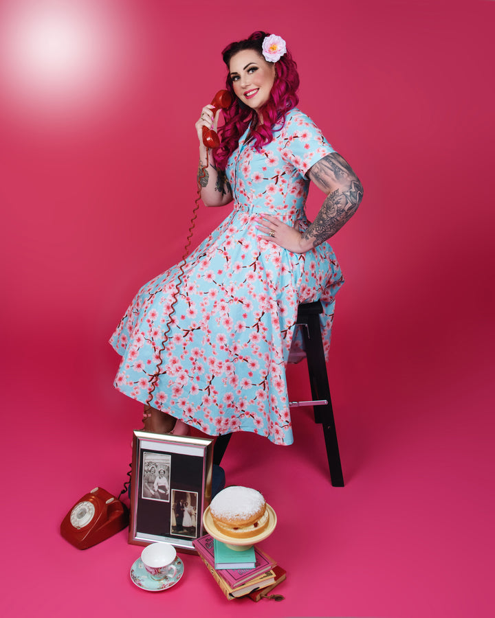Peggy Swing Dress in Cherry Blossom Print
