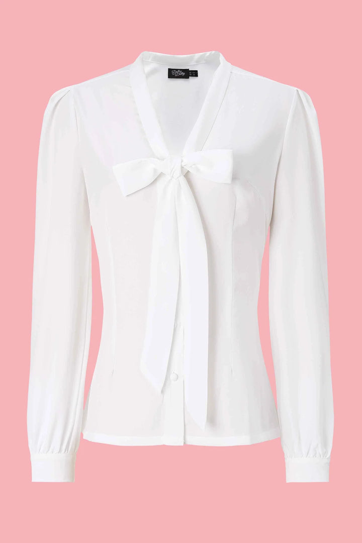 PREORDER - Margaret White Bow-Tie Blouse - Estimated dispatch 24th of June