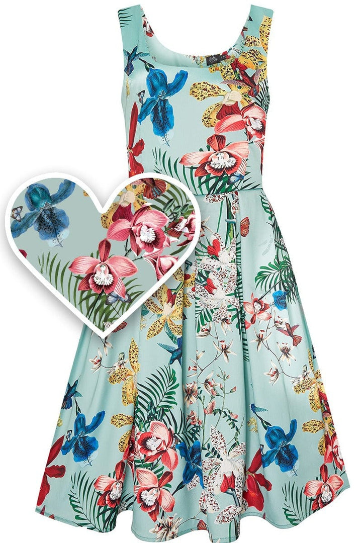 PRE-ORDER - Amanda Vintage Inspired Botanical Dress - Expected dispatch 16th of June
