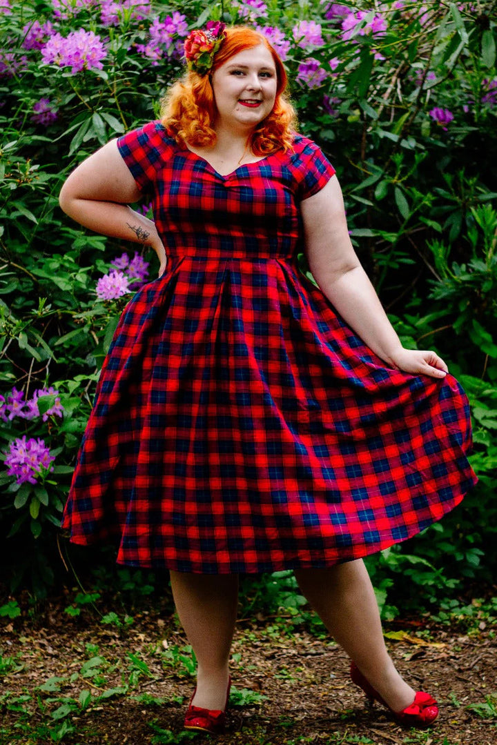 PREORDER - Lily Red Tartan Dress - Expected dispatch 22nd October