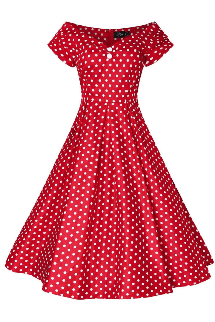 PREORDER - Lily Dress in Red Polka - Estimated dispatch 30th of October