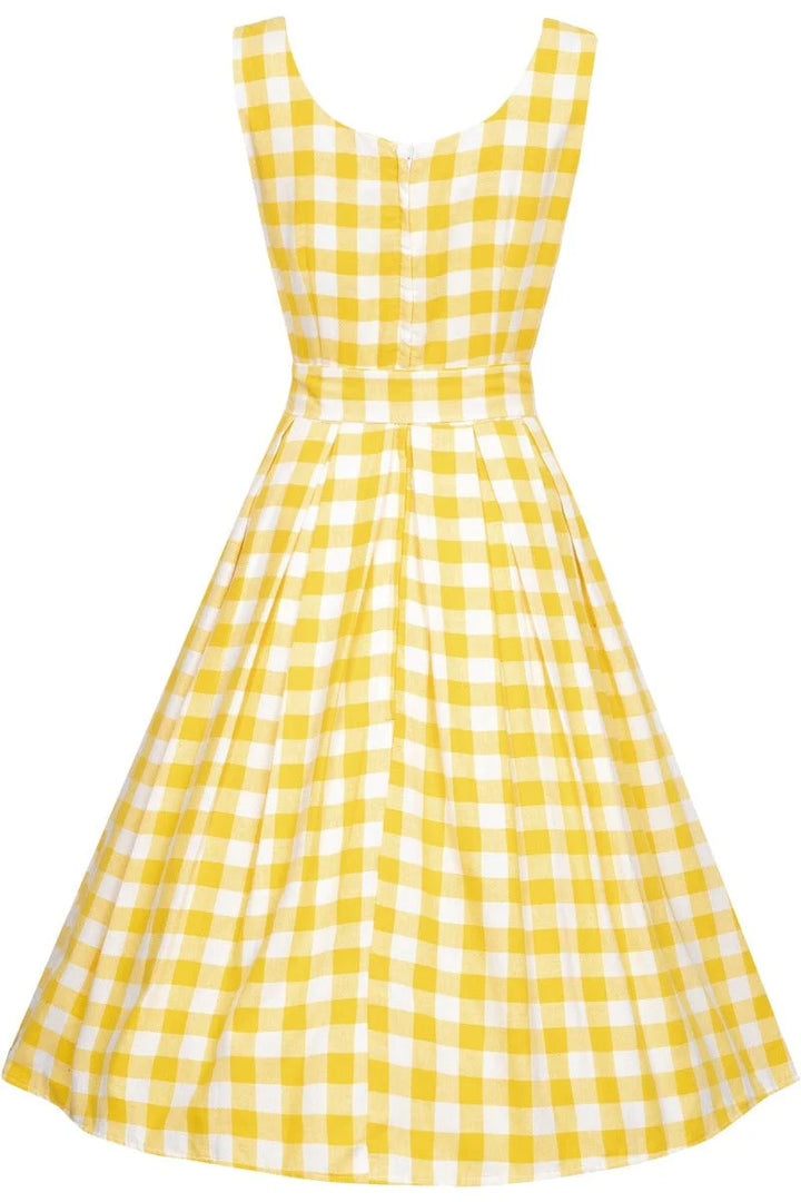 PRE-ORDER - Amanda Yellow Gingham Swing Dress - Expected dispatch 28th of May