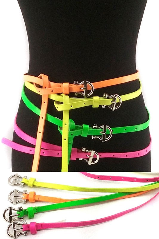 Skinny Neon Belt - Orange
