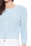 Light Blue 3/4 Sleeve Cropped Cardigan