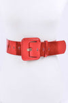 Metallic Fashion Belt - Red