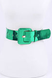 Metallic Fashion Belt - Green