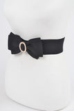 Bow Rhinestone Clinch Belt - Black