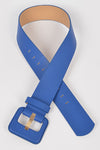 Faux Leather Wide Belt - Purple