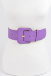 Faux Leather Wide Belt - Purple
