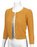 Bronze 3/4 Sleeve Cropped Cardigan