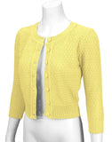 Lemon 3/4 Sleeve Cropped Cardigan