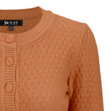 Dusty Orange 3/4 Sleeve Cropped Cardigan